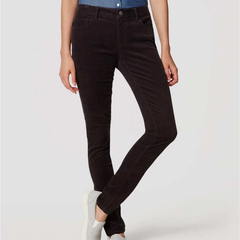LOFT Women's Dark Blue  Corduroy Curvy Skinny jeans